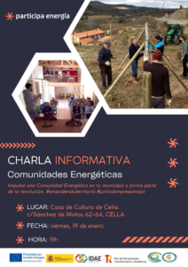 Cartel de difusión charla informativa en Cella